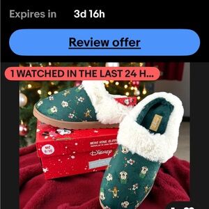 Disney Green and Cream Slippers